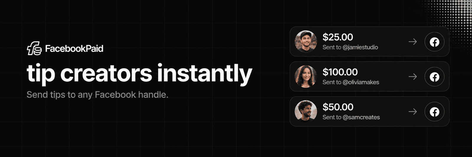 FacePaid — tip creators instantly